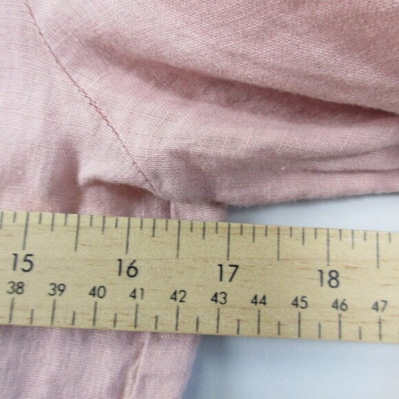Reformation Women's 100% Linen Blouse XS Pink Ruffle Bloom Button Preppy 138 - Picture 8 of 10
